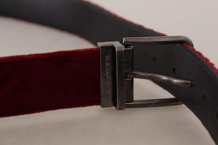  - Dolce & Gabbana Velvet Maroon Elegance Belt - BEL8421 - 90 - Ask Me Wear