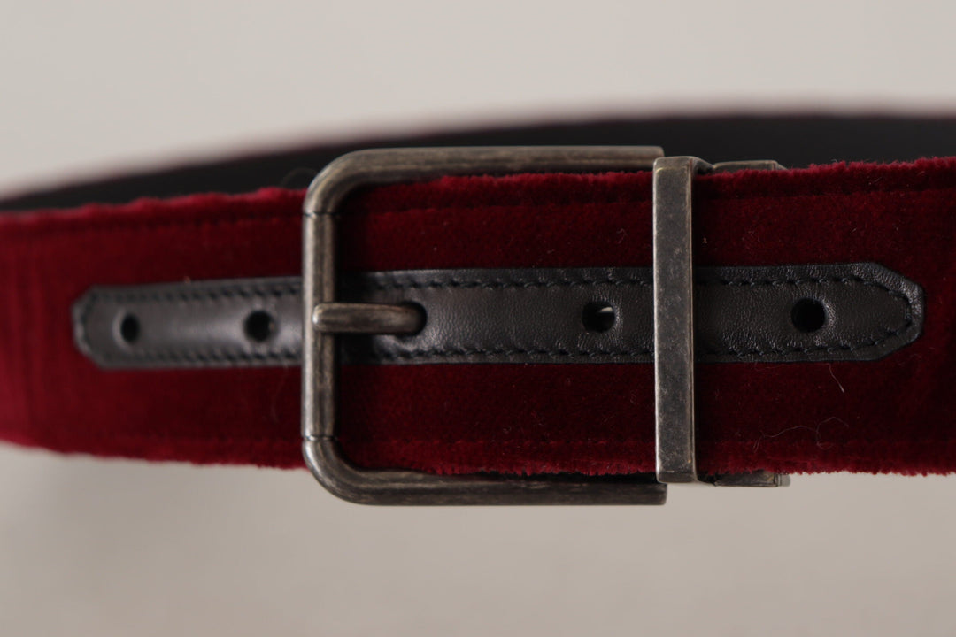  - Dolce & Gabbana Velvet Maroon Elegance Belt - BEL8421 - 90 - Ask Me Wear