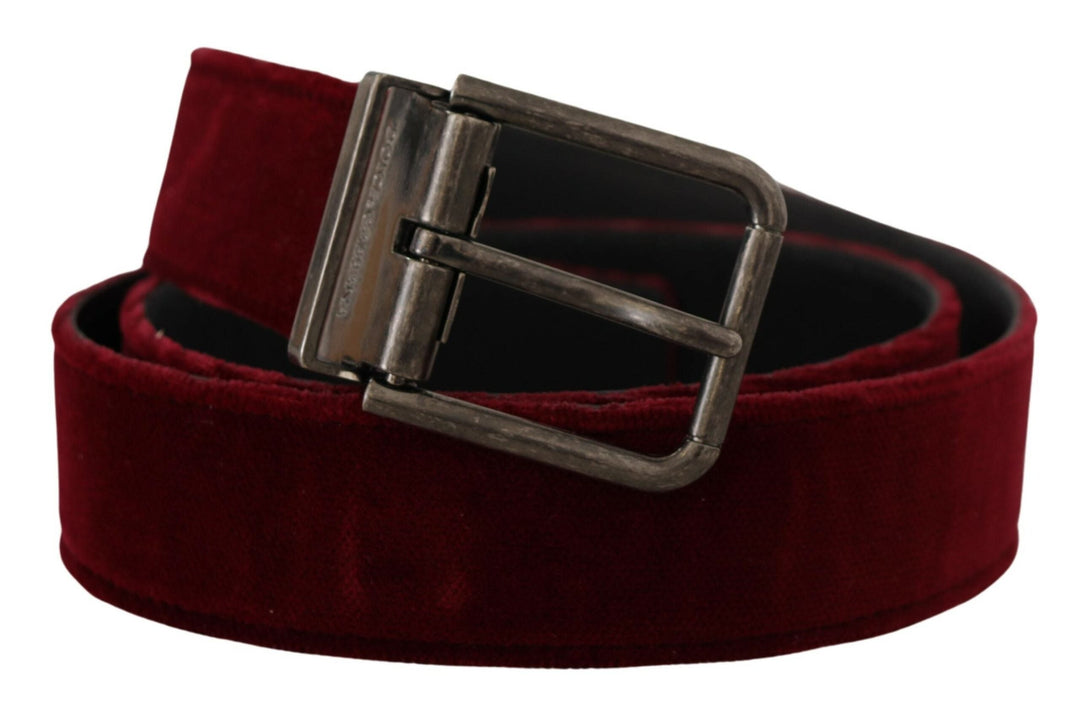  - Dolce & Gabbana Velvet Maroon Elegance Belt - BEL8421 - 90 - Ask Me Wear