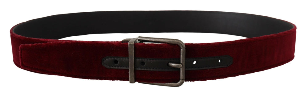  - Dolce & Gabbana Velvet Maroon Elegance Belt - BEL8421 - 90 - Ask Me Wear