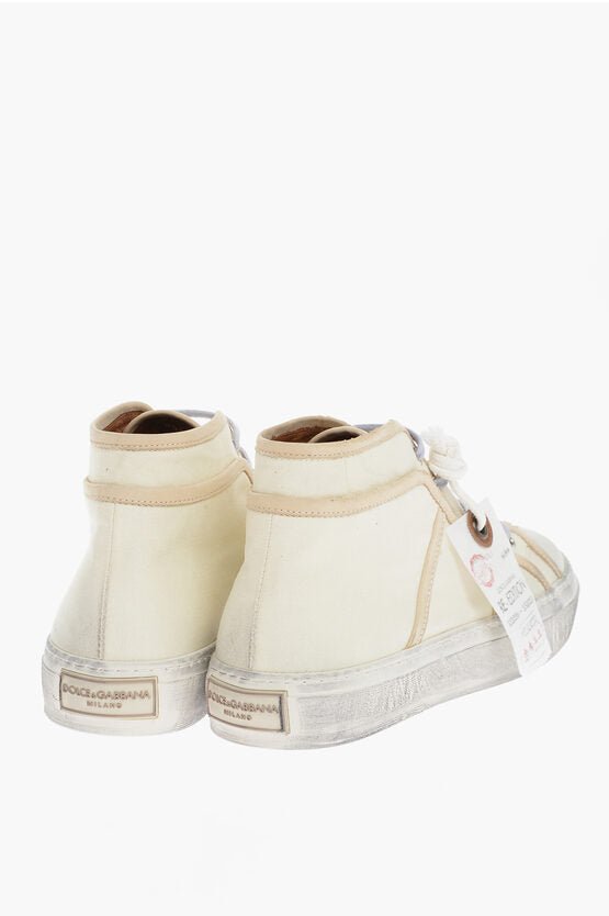 Shoes - Dolce & Gabbana Vintage Effect Leather High - Top Sneakers - 8059579726714 - Ask Me Wear