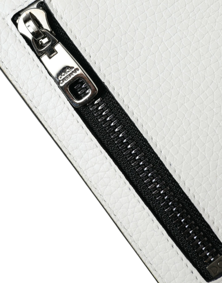  - Dolce & Gabbana White Calf Leather Lanyard Logo Card Holder Wallet - SMY101288 - Ask Me Wear