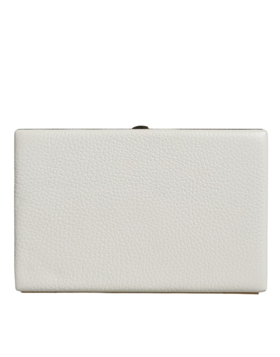  - Dolce & Gabbana White Leather Gold Frame Clutch Evening Party Purse Bag - BAG1532 - Ask Me Wear