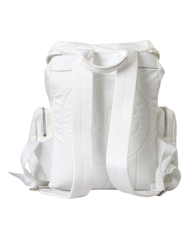  - Dolce & Gabbana White Nylon Rubber Logo Backpack Rucksack Bag - BAG1471 - Ask Me Wear