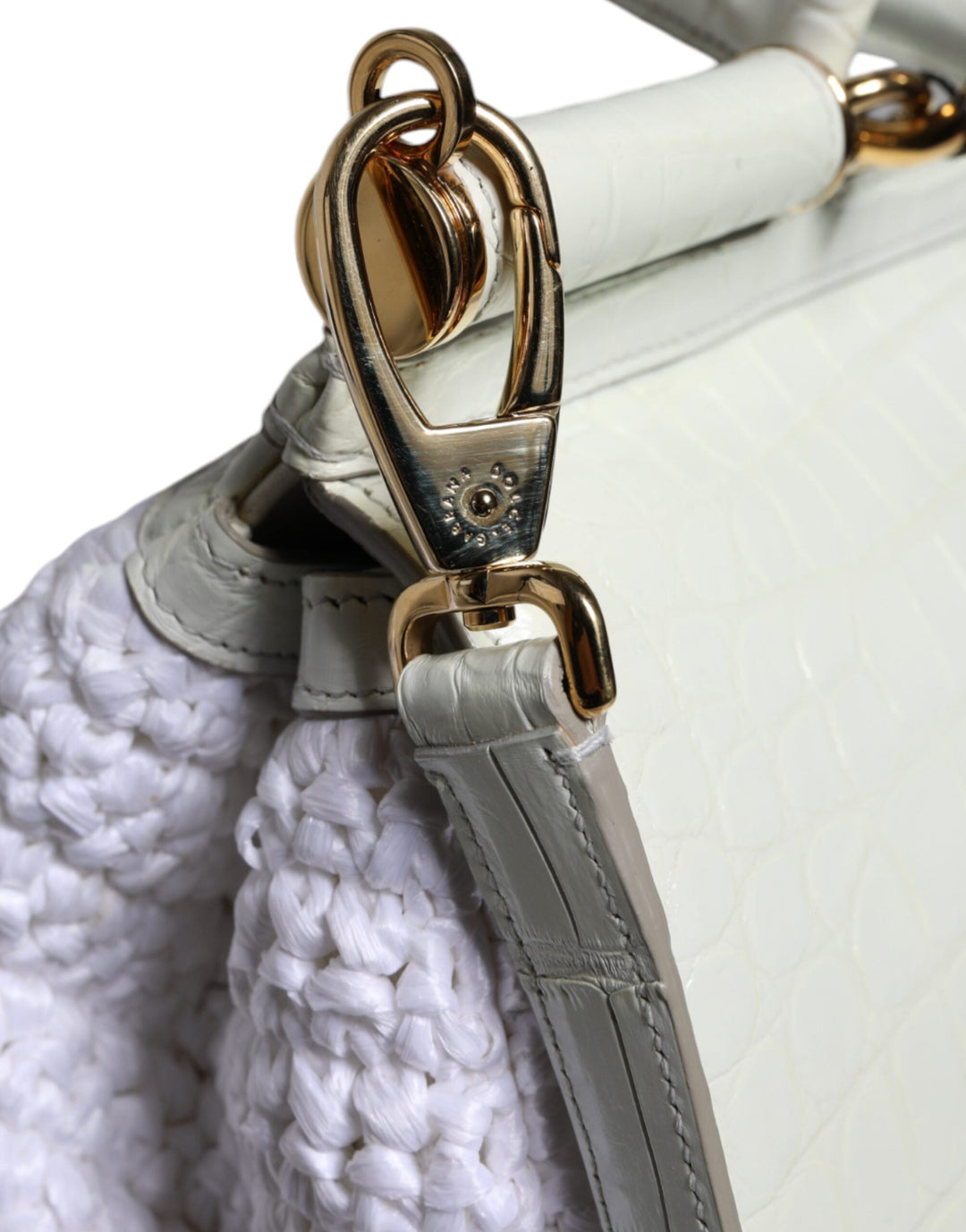  - Dolce & Gabbana White Rafia Leather SICILY Crossbody Bag - BAG4094 - Ask Me Wear