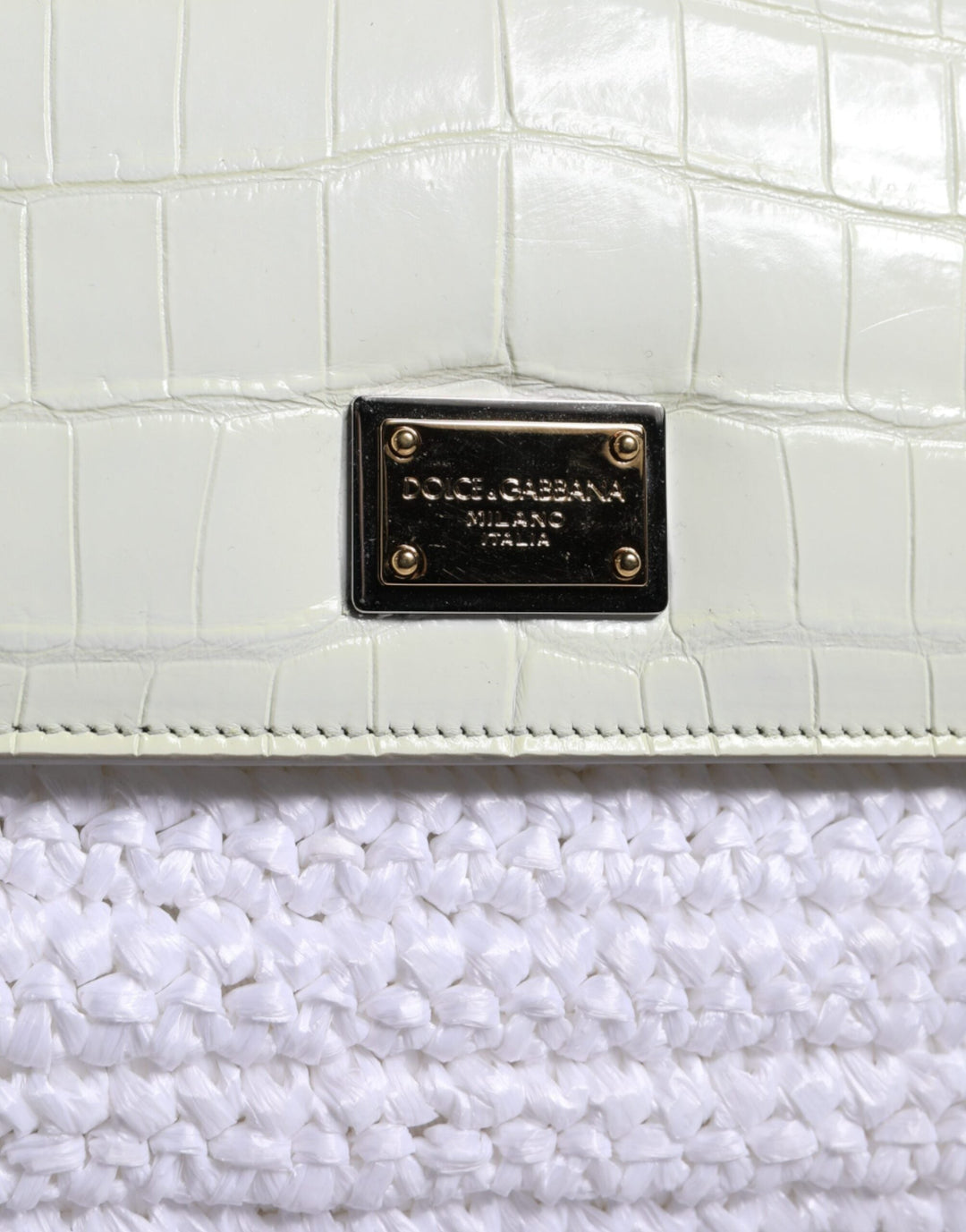  - Dolce & Gabbana White Rafia Leather SICILY Crossbody Bag - BAG4094 - Ask Me Wear