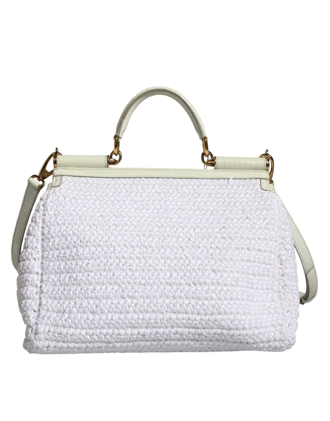  - Dolce & Gabbana White Rafia Leather SICILY Crossbody Bag - BAG4094 - Ask Me Wear