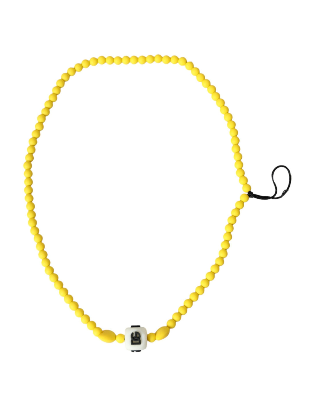  - Dolce & Gabbana Yellow Beaded Chain DG Logo Charm Necklace - SMY10323 - Ask Me Wear