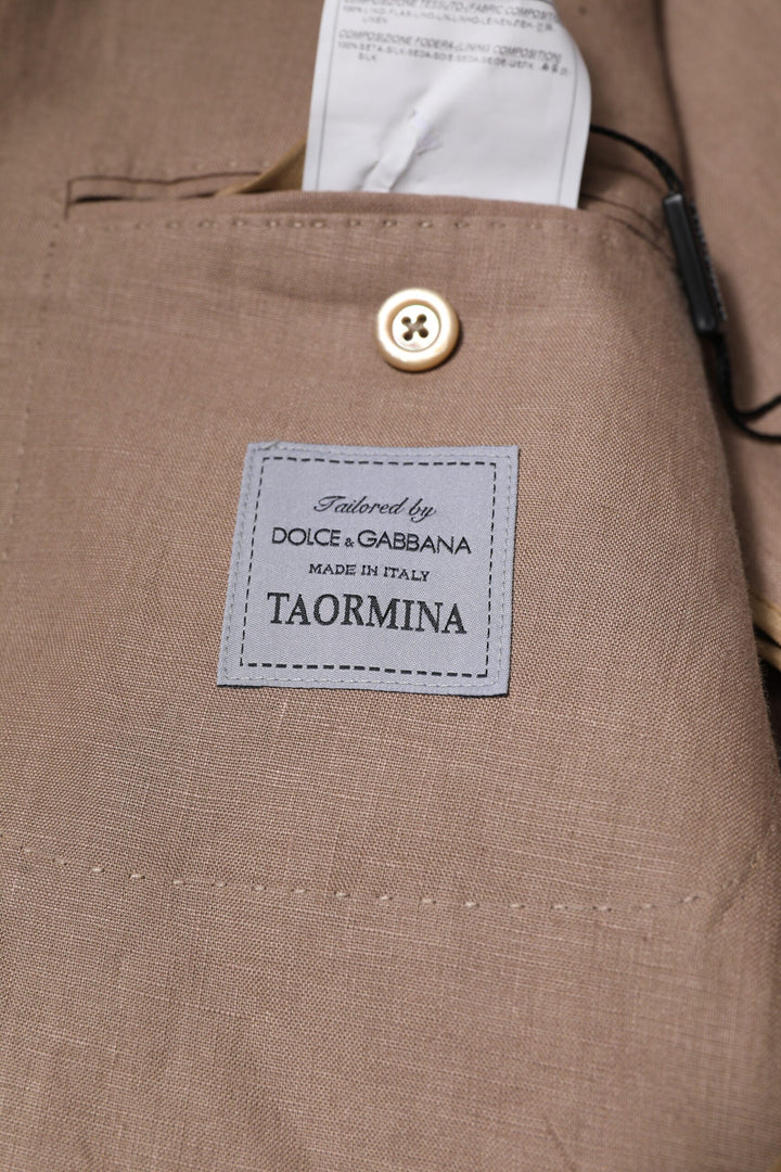 Dolce & Gabbana - Dolce & Gabbana Beige TAORMINA Single Breasted Coat Blazer - KOS2315 - 58 - Ask Me Wear