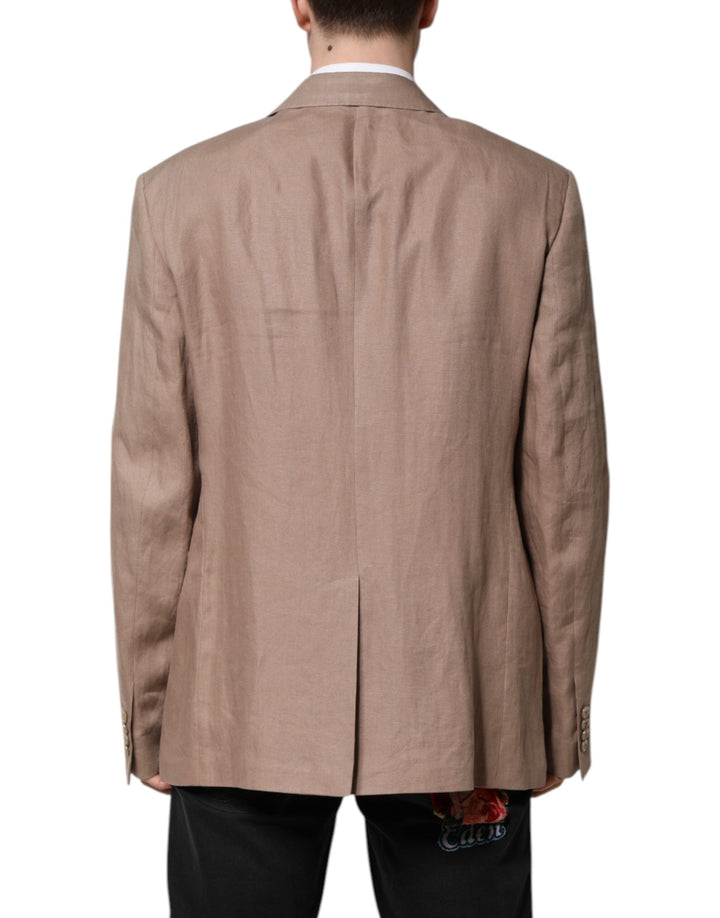 Dolce & Gabbana - Dolce & Gabbana Beige TAORMINA Single Breasted Coat Blazer - KOS2315 - 58 - Ask Me Wear