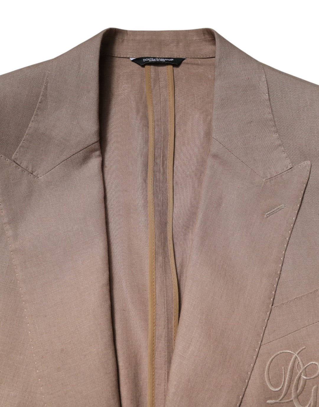 Dolce & Gabbana - Dolce & Gabbana Beige TAORMINA Single Breasted Coat Blazer - KOS2315 - 58 - Ask Me Wear