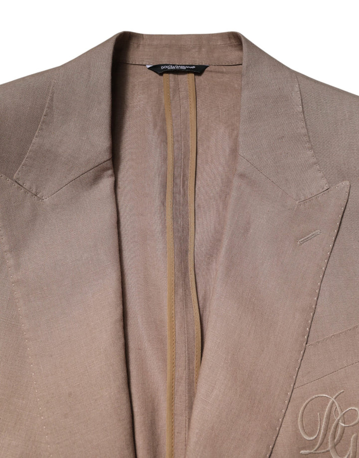 Dolce & Gabbana - Dolce & Gabbana Beige TAORMINA Single Breasted Coat Blazer - KOS2315 - 58 - Ask Me Wear