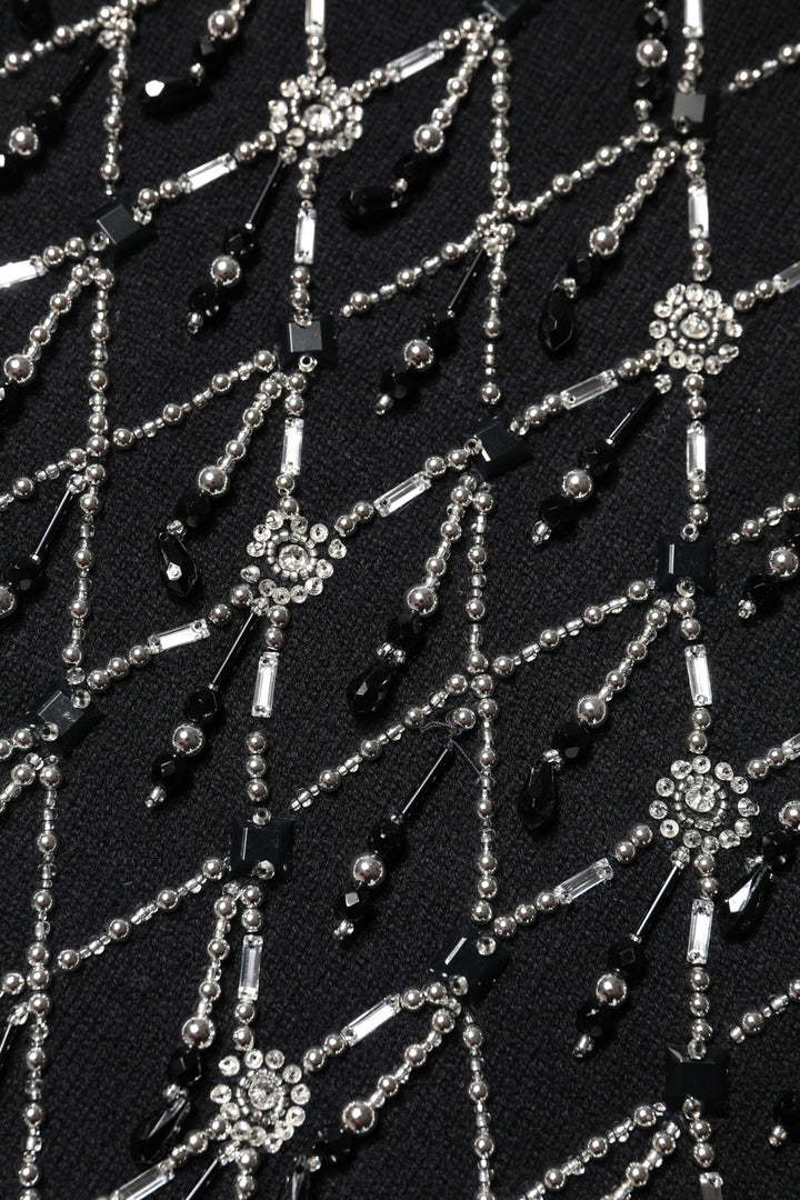 Dolce & Gabbana - Dolce & Gabbana Black Cashmere Embellished Long Sleeves Top - THS90420 - 36 - Ask Me Wear