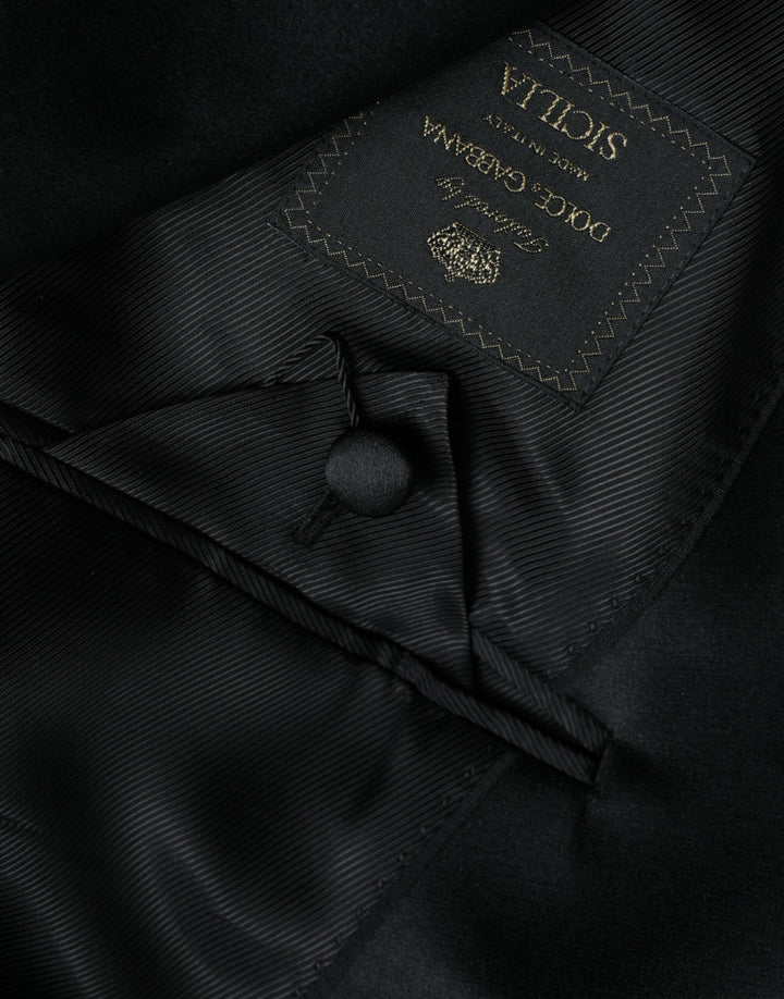 Dolce & Gabbana - Dolce & Gabbana Black SICILIA Single Breasted Coat Blazer - JKT4020 - 58 - Ask Me Wear
