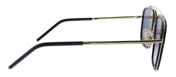 Dolce & GabbanaSunglasses - Dolce & Gabbana DG 2220 02/81 Square Metal Gold Black Sunglasses with Brown Gradient Polarized Lens - DG_2220_02/81 - Ask Me Wear