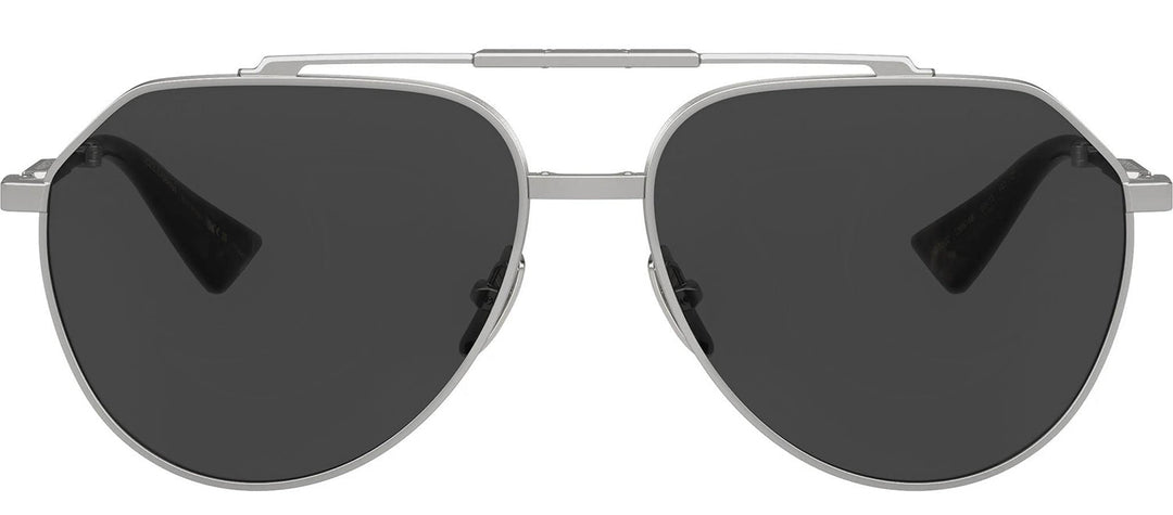 DOLCE & GABBANASunglasses - DOLCE & GABBANA DG 2302 136648 Pilot Matte Silver Metal Sunglasses with Polarized Black Lens - DG_2302_136648_60mm - Ask Me Wear