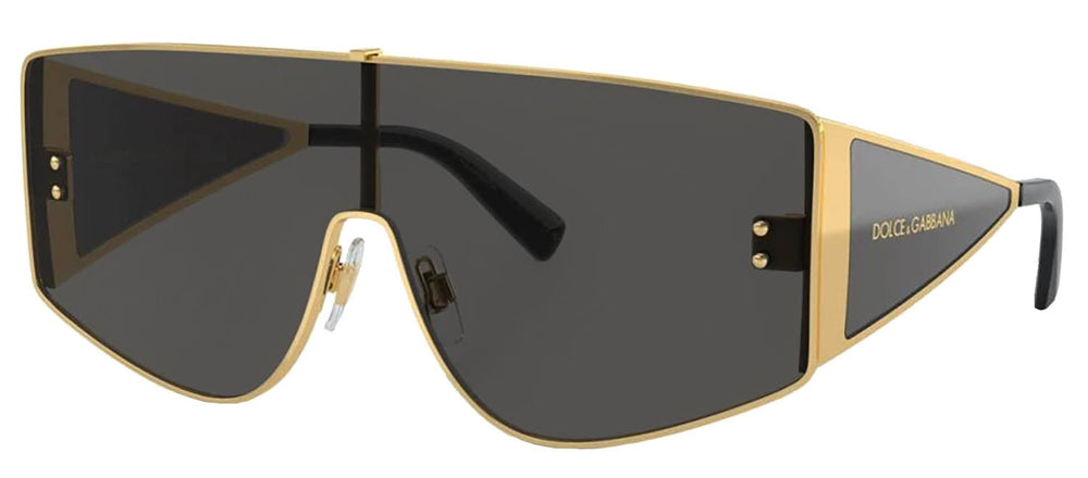 DOLCE & GABBANA Sample Sale DOLCE & GABBANA DG 2305 02/87 Rectangle Gold Metal Sunglasses with Dark Grey Lens - Apparel & Accessories > Clothing Accessories > Sunglasses Sunglasses | Designer outlet