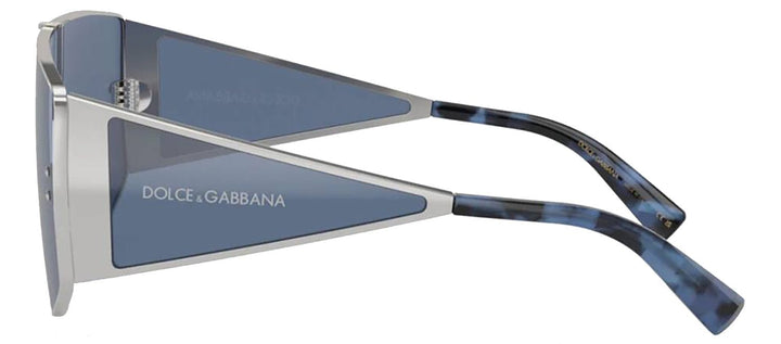 DOLCE & GABBANA Sample Sale DOLCE & GABBANA DG 2305 05/80 Rectangle Silver Metal Sunglasses with Dark Blue Lens - Apparel & Accessories > Clothing Accessories > Sunglasses Sunglasses | Designer outlet