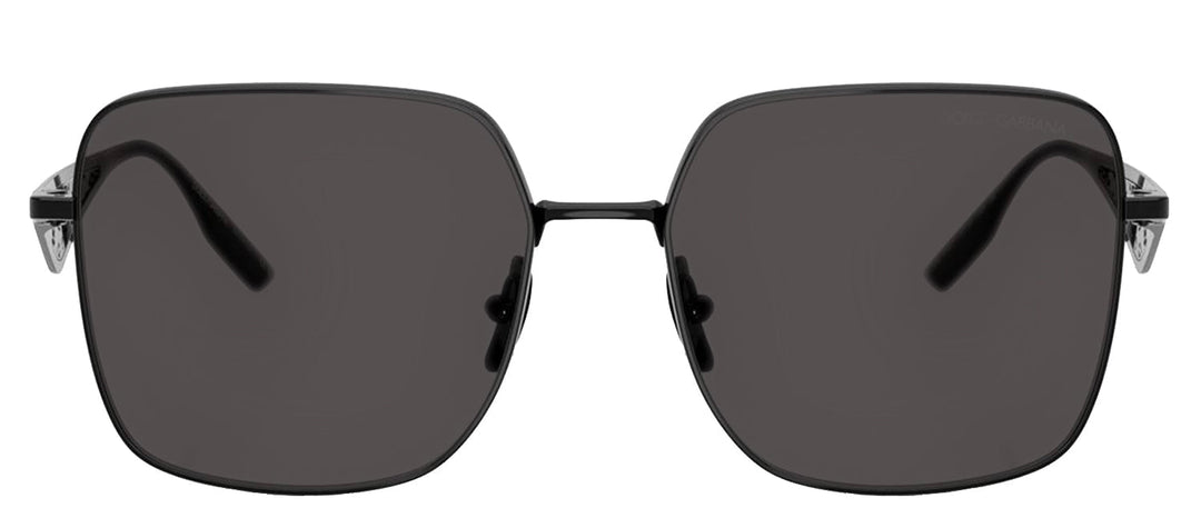 DOLCE & GABBANASunglasses - DOLCE & GABBANA DG 2310 01/87 Square Black Metal Sunglasses with Dark Grey Lens - DG_2310_01/87_57mm - Ask Me Wear