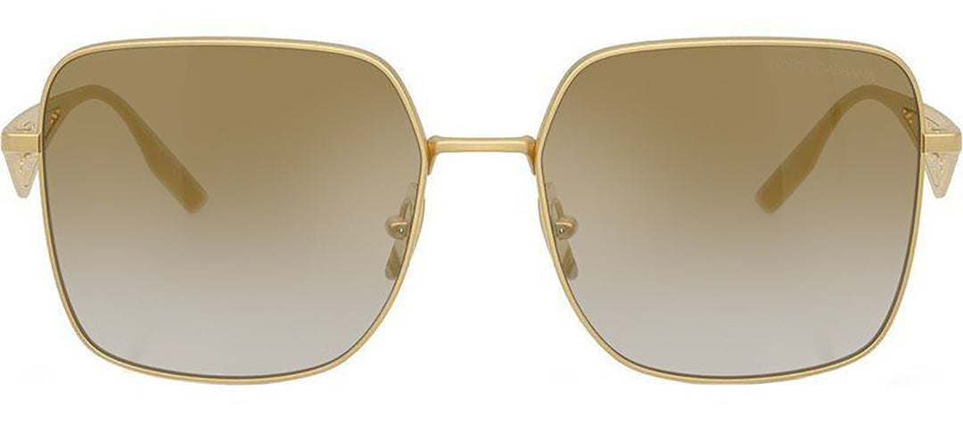DOLCE & GABBANASunglasses - DOLCE & GABBANA DG 2310 12246E Square Matte Gold Metal Sunglasses with Grad Light Brown Mirror Gold Lens - DG_2310_12246E_57mm - Ask Me Wear