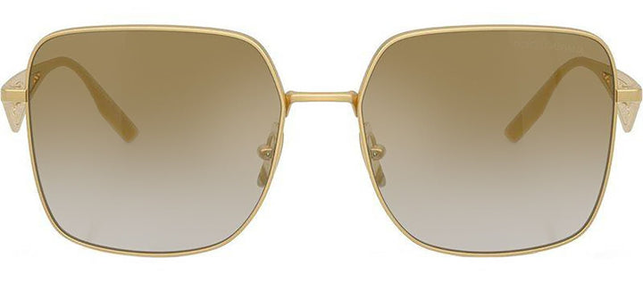 DOLCE & GABBANASunglasses - DOLCE & GABBANA DG 2310 12246E Square Matte Gold Metal Sunglasses with Grad Light Brown Mirror Gold Lens - DG_2310_12246E_57mm - Ask Me Wear