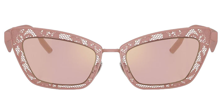 DOLCE & GABBANASunglasses - DOLCE & GABBANA DG 2311 13651T Cat Eye Matte Powder Pink Steel Sunglasses with Pink Mirror Gold Lens - DG_2311_13651T_51mm - Ask Me Wear