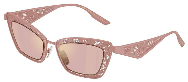 DOLCE & GABBANASunglasses - DOLCE & GABBANA DG 2311 13651T Cat Eye Matte Powder Pink Steel Sunglasses with Pink Mirror Gold Lens - DG_2311_13651T_51mm - Ask Me Wear