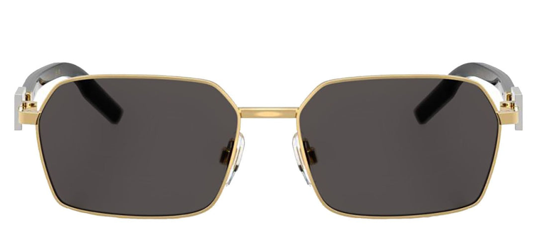 DOLCE & GABBANASunglasses - DOLCE & GABBANA DG 2316 02/87 Rectangle Gold Metal Sunglasses with Dark Grey Lens - DG_2316_02/87_56mm - Ask Me Wear