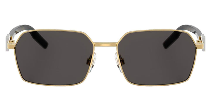 DOLCE & GABBANASunglasses - DOLCE & GABBANA DG 2316 02/87 Rectangle Gold Metal Sunglasses with Dark Grey Lens - DG_2316_02/87_56mm - Ask Me Wear