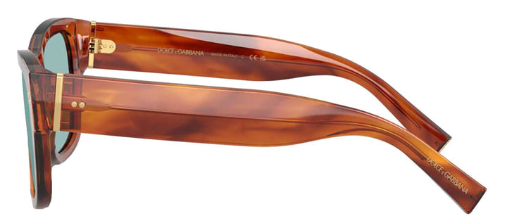 DOLCE & GABBANASunglasses - DOLCE & GABBANA DG 4338 322180 Square Havana Ginger Acetate Sunglasses with Blue Lens - DG_4338_322180_52mm - Ask Me Wear