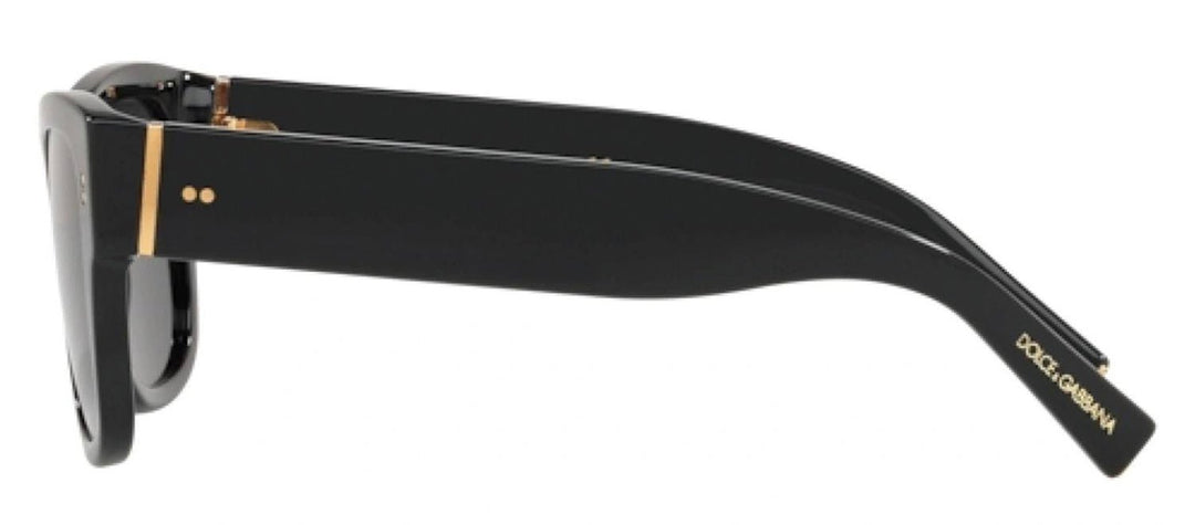 DOLCE & GABBANASunglasses - DOLCE & GABBANA DG 4338F 501/87 Square Black Acetate Sunglasses with Dark Grey Lens - DG_4338F_501/87_52mm - Ask Me Wear