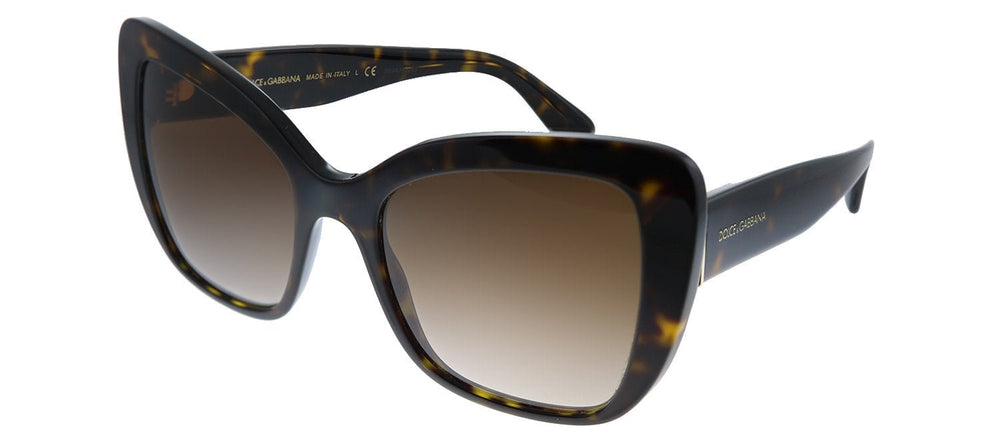 Dolce & GabbanaSunglasses - Dolce & Gabbana DG 4348 502/13 Butterfly Plastic Havana Sunglasses with Brown Gradient Lens - DG_4348_502/13 - Ask Me Wear