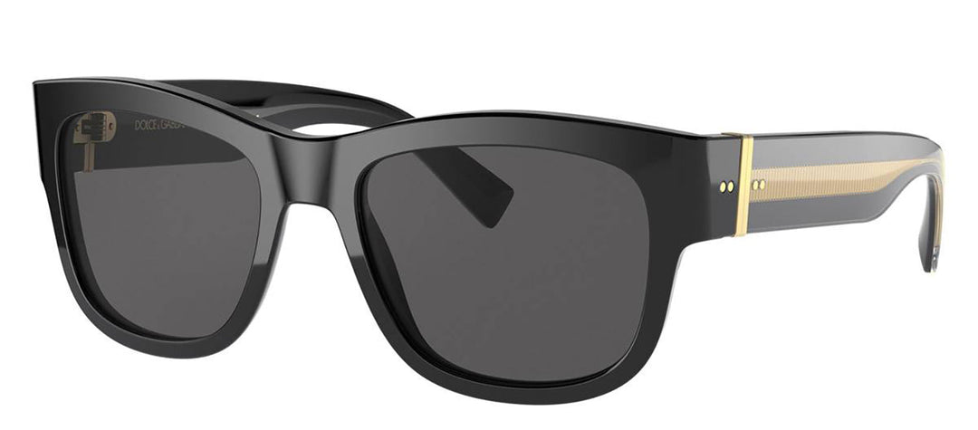 DOLCE & GABBANASunglasses - DOLCE & GABBANA DG 4390F 501/87 Square Black Acetate Sunglasses with Dark Grey Lens - DG_4390F_501/87_54mm - Ask Me Wear