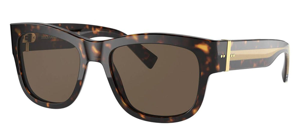 DOLCE & GABBANASunglasses - DOLCE & GABBANA DG 4390F 502/73 Square Havana Acetate Sunglasses with Dark Brown Lens - DG_4390F_502/73_54mm - Ask Me Wear
