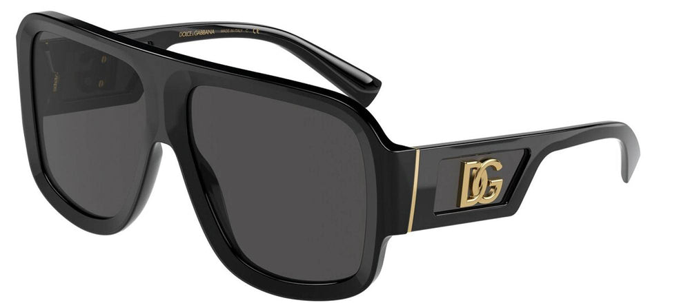 DOLCE & GABBANASunglasses - DOLCE & GABBANA DG 4401 501/87 Square Black Acetate Sunglasses with Dark Grey Lens - DG_4401_501/87_58mm - Ask Me Wear