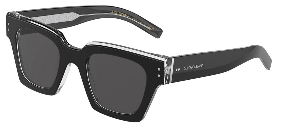 DOLCE & GABBANASunglasses - DOLCE & GABBANA DG 4413 675/R5 Square Black/Crystal Acetate Sunglasses with Grey Lens - DG_4413_675/R5_48mm - Ask Me Wear