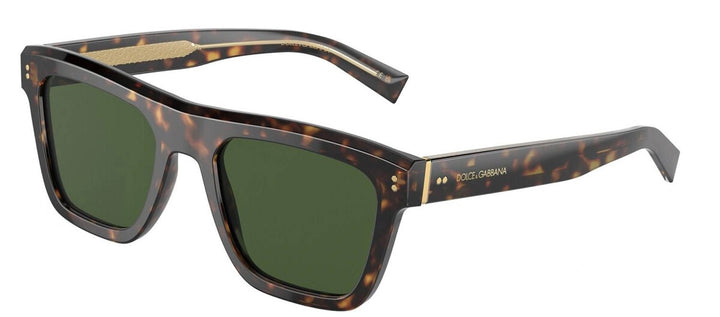 DOLCE & GABBANASunglasses - DOLCE & GABBANA DG 4420 502/71 Square Havana Acetate Sunglasses with Dark Green Lens - DG_4420_502/71_52mm - Ask Me Wear