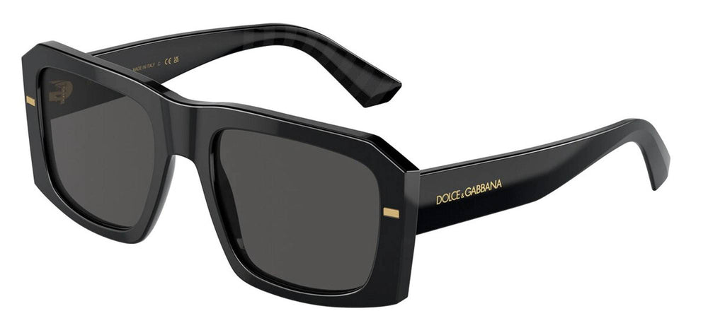 DOLCE & GABBANASunglasses - DOLCE & GABBANA DG 4430F 501/87 Square Black Acetate Sunglasses with Dark Grey Lens - DG_4430F_501/87_54mm - Ask Me Wear