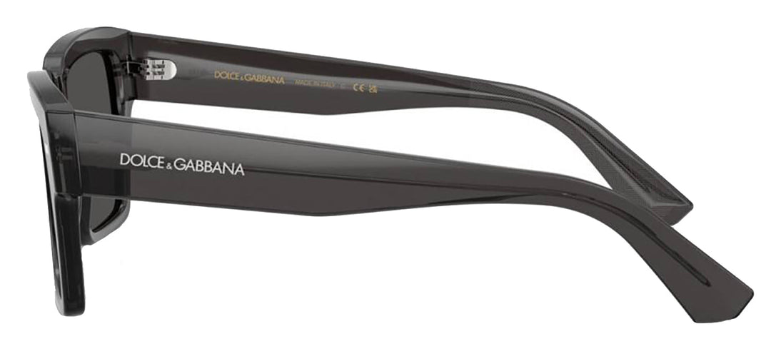 DOLCE & GABBANASunglasses - DOLCE & GABBANA DG 4431 316087 Square Transparent Grey Acetate Sunglasses with Dark Grey Lens - DG_4431_316087_55mm - Ask Me Wear