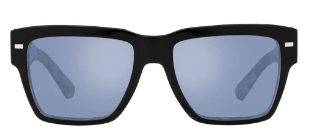 DOLCE & GABBANASunglasses - DOLCE & GABBANA DG 4431 34031U Square Black On Grey Havana Acetate Sunglasses with Light Blue Mirror Silver Lens - DG_4431_34031U_55mm - Ask Me Wear