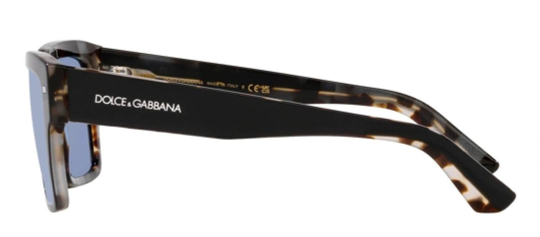 DOLCE & GABBANASunglasses - DOLCE & GABBANA DG 4431 34031U Square Black On Grey Havana Acetate Sunglasses with Light Blue Mirror Silver Lens - DG_4431_34031U_55mm - Ask Me Wear