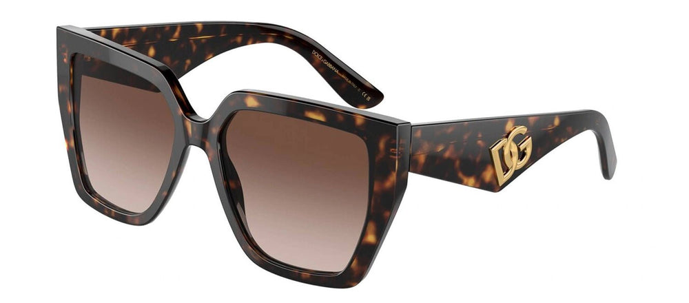 DOLCE & GABBANASunglasses - DOLCE & GABBANA DG 4438F 502/13 Square Havana Acetate Sunglasses with Gradient Brown Lens - DG_4438F_502/13_55mm - Ask Me Wear
