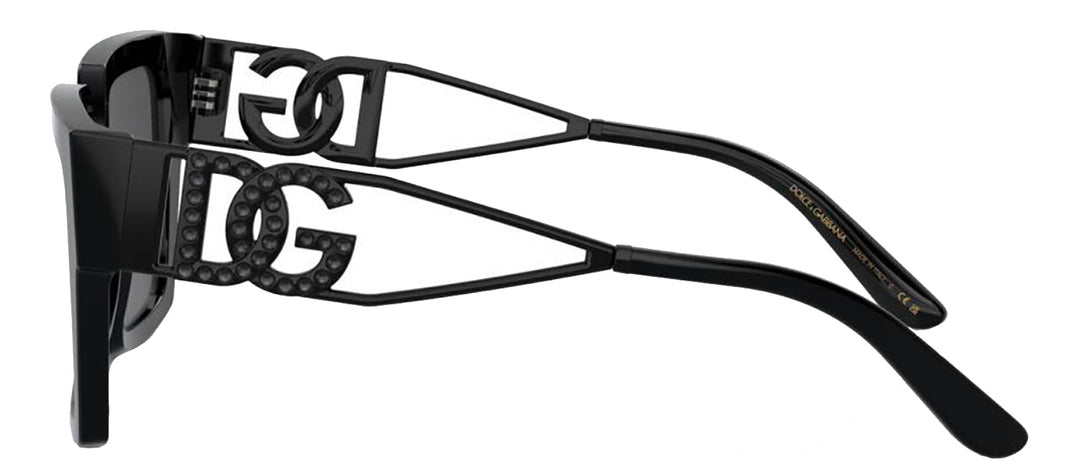 DOLCE & GABBANASunglasses - DOLCE & GABBANA DG 4446B 501/6G Square Black Acetate Sunglasses with Grey Mirror Black Lens - DG_4446B_501/6G_53mm - Ask Me Wear