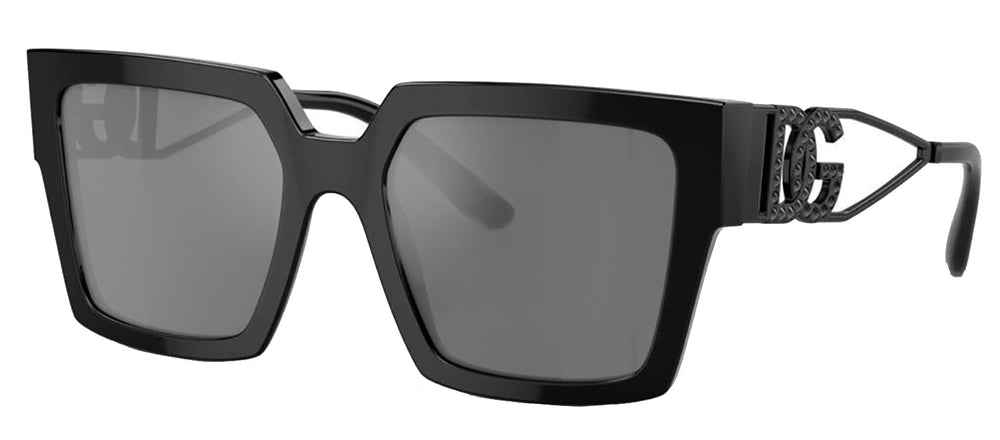 DOLCE & GABBANASunglasses - DOLCE & GABBANA DG 4446B 501/6G Square Black Acetate Sunglasses with Grey Mirror Black Lens - DG_4446B_501/6G_53mm - Ask Me Wear