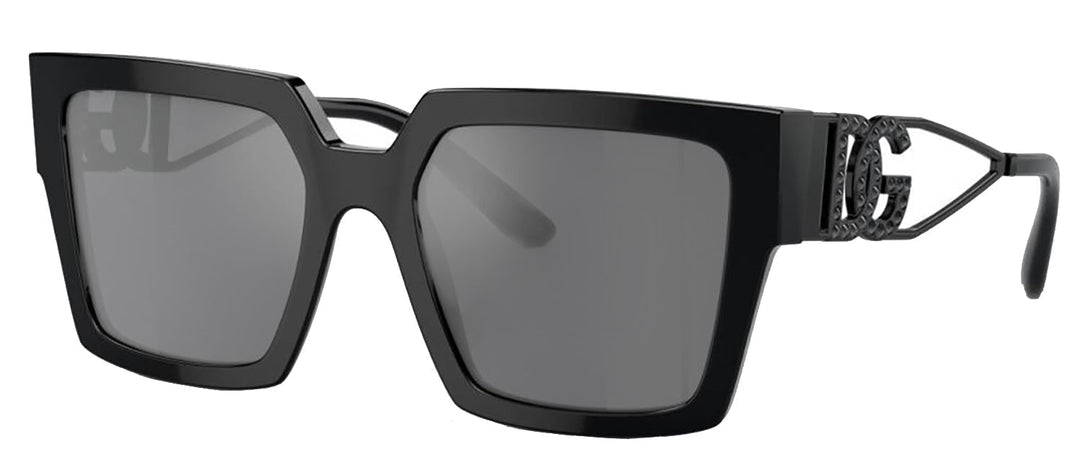 DOLCE & GABBANASunglasses - DOLCE & GABBANA DG 4446B 501/6G Square Black Acetate Sunglasses with Grey Mirror Black Lens - DG_4446B_501/6G_53mm - Ask Me Wear