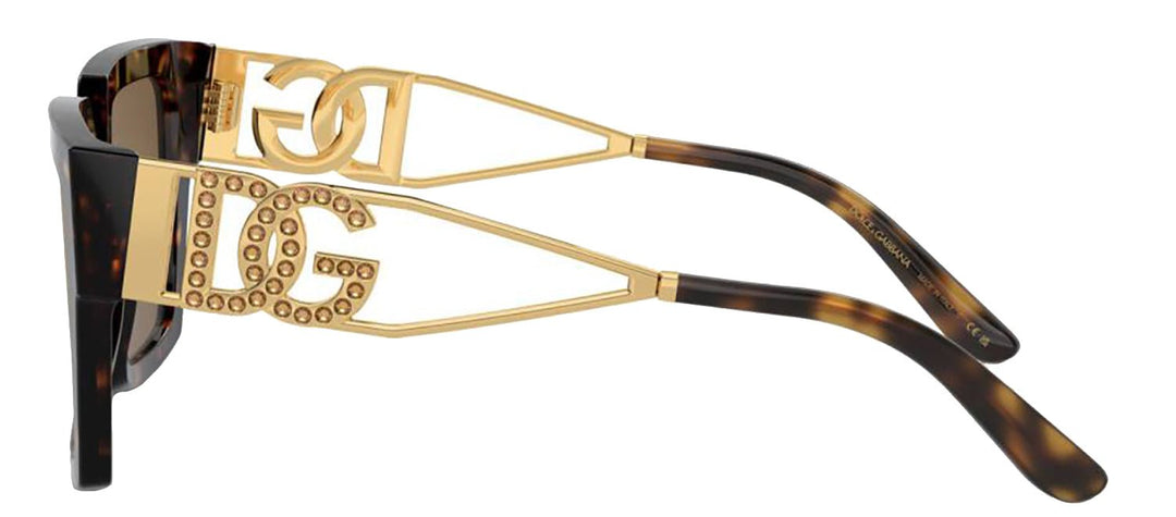 DOLCE & GABBANASunglasses - DOLCE & GABBANA DG 4446B 502/73 Square Havana Acetate Sunglasses with Dark Brown Lens - DG_4446B_502/73_53mm - Ask Me Wear