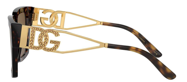 DOLCE & GABBANASunglasses - DOLCE & GABBANA DG 4446B 502/73 Square Havana Acetate Sunglasses with Dark Brown Lens - DG_4446B_502/73_53mm - Ask Me Wear