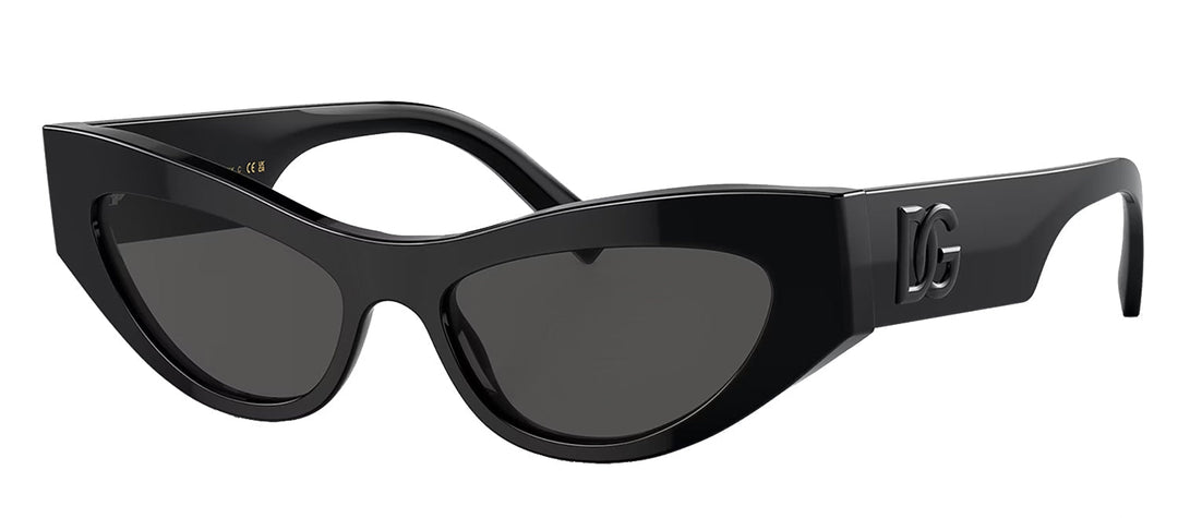 Dolce & GabbanaSunglasses - Dolce & Gabbana DG 4450 501/87 Cat - Eye Plastic Black Sunglasses with Grey Lens - DG_4450_501/87_52mm - Ask Me Wear
