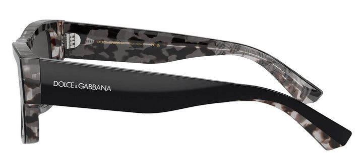 DOLCE & GABBANASunglasses - DOLCE & GABBANA DG 4451F 340387 Rectangle Black On Grey Havana Acetate Sunglasses with Dark Grey Lens - DG_4451F_340387_55mm - Ask Me Wear