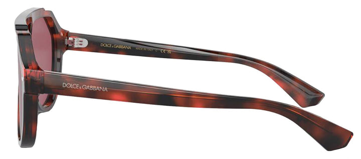 DOLCE & GABBANASunglasses - DOLCE & GABBANA DG 4452F 335869 Pilot Red Havana Acetate Sunglasses with Dark Violet Lens - DG_4452F_335869_60mm - Ask Me Wear